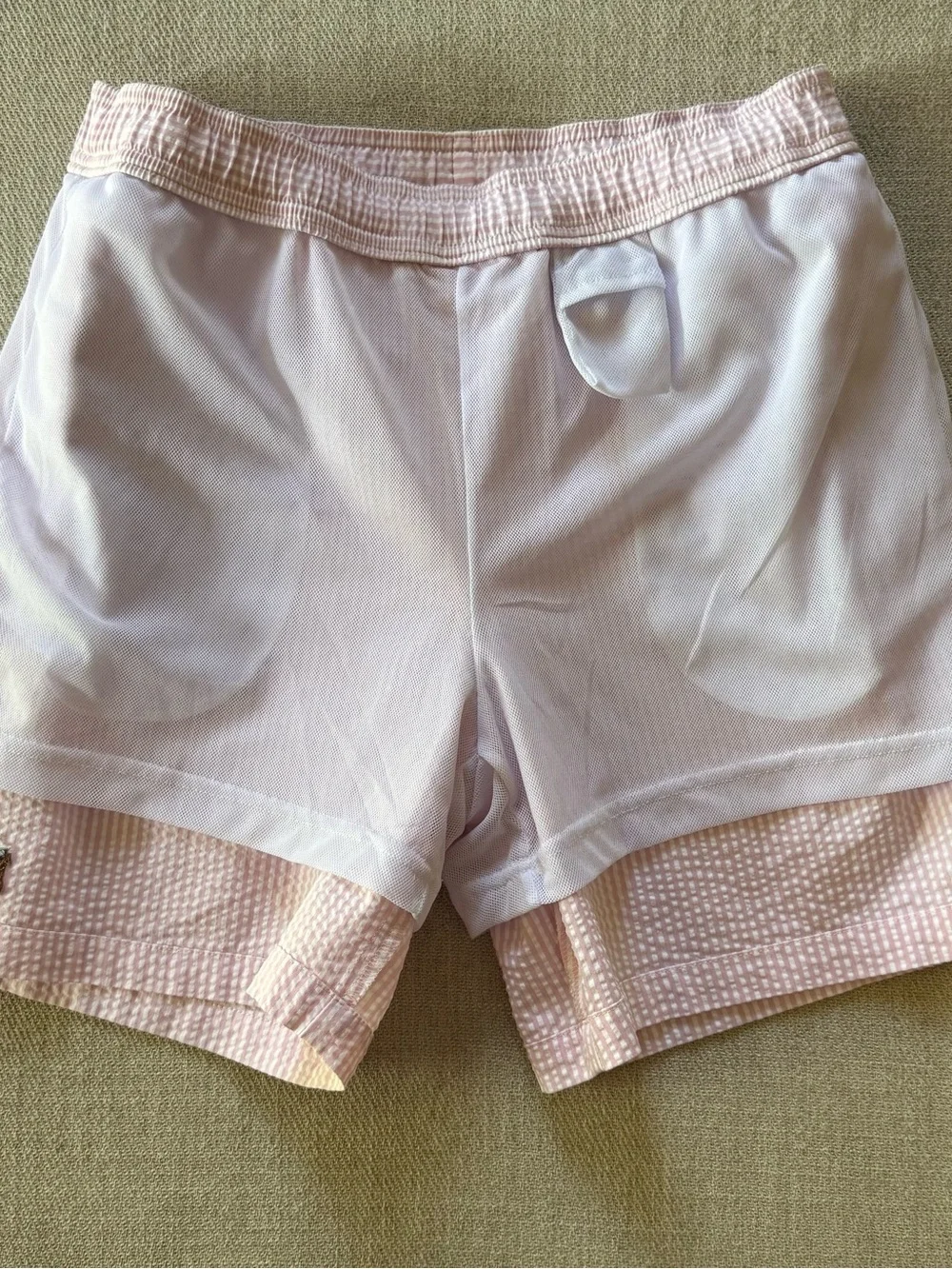 Polo Ralph Lauren Boys Traveler Stretch Seersucker Swim Trunks Size L (14-16)